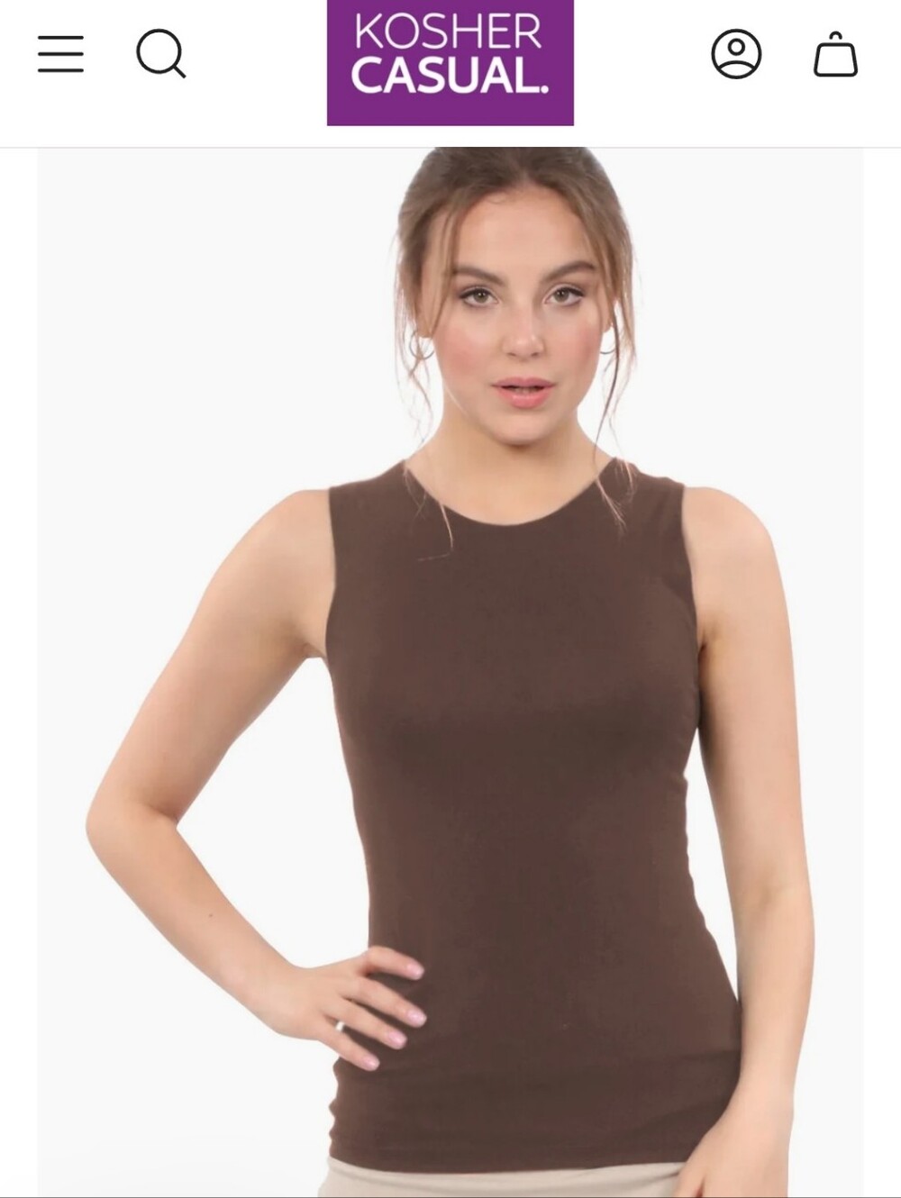 4/$15 🌻 Kosher Casual Size S Sleeveless Layering Tank Top Shoulder Coverage